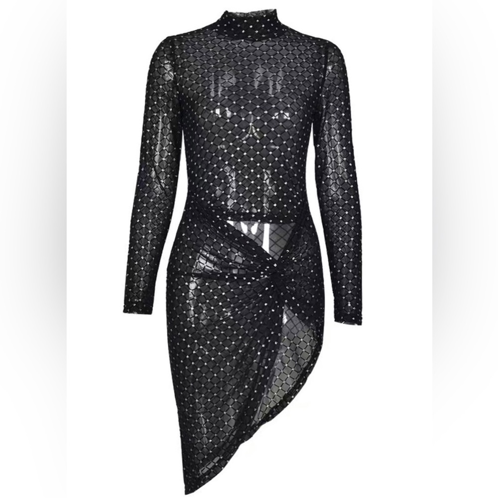 Black mesh mini dress!